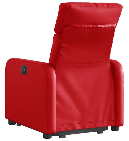 Zvedací polohovací křeslo červené umělá kůže 3206754