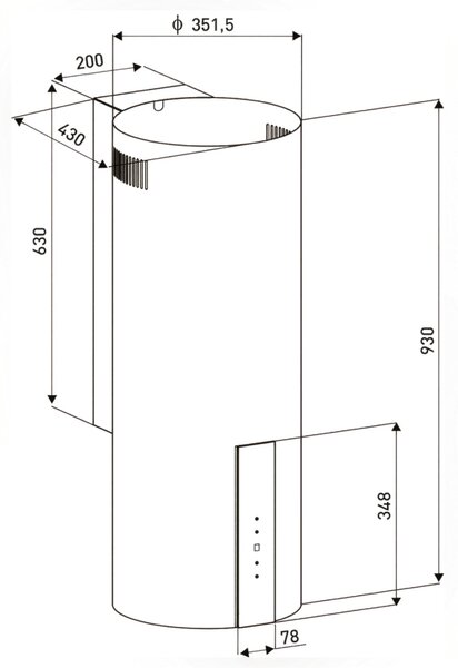 Novoterm Odsavač par komínový Osaka BL Touch, černá mat