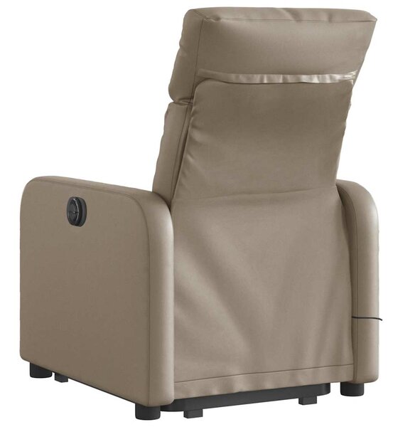 Zvedací masážní polohovací křeslo cappuccino umělá kůže 3206762