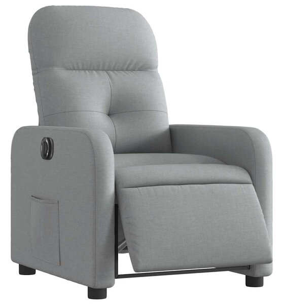 Elektrické polohovací křeslo světle šedé textil 3206777