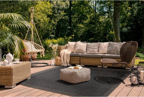 Venkovní koberec EXPRESS NEW OUTDOOR 80x150 cm antracit/hnědá