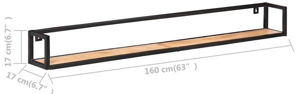 Nástěnné police 2 ks 160 cm masivní akáciové dřevo 320678