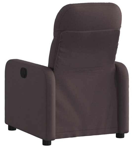 Elektrické polohovací křeslo tmavě hnědé textil 3206782