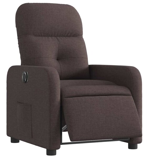 Elektrické polohovací křeslo tmavě hnědé textil 3206782