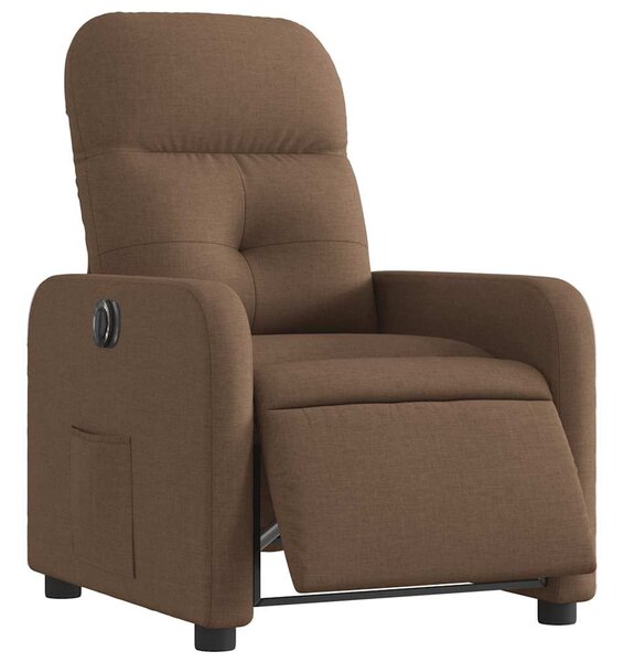 Elektrické polohovací křeslo hnědé textil 3206781