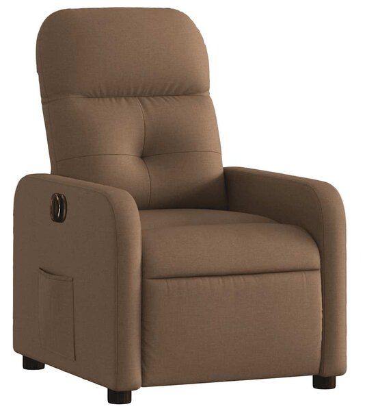 Elektrické polohovací křeslo hnědé textil 3206781