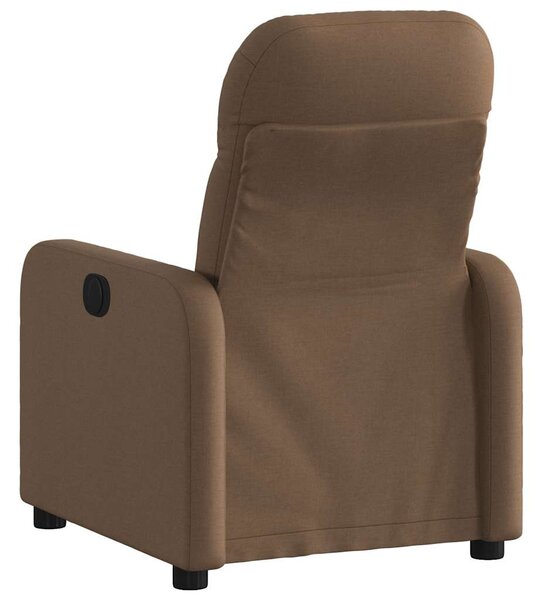 Elektrické polohovací křeslo hnědé textil 3206781