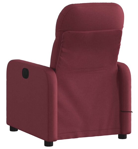 Elektrické masážní polohovací křeslo vínové textil 3206789