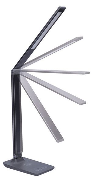 SOLIGHT Stmívatelná stolní LED lampa s bezdrátovým nabíjením, 10W, změna chromatičnosti, šedá
