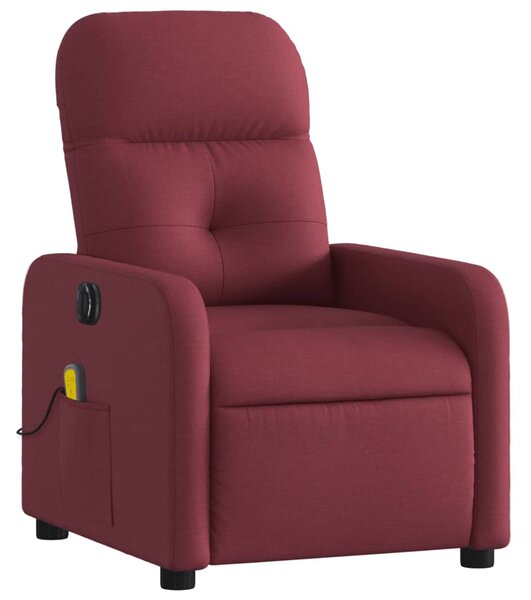 Elektrické masážní polohovací křeslo vínové textil 3206789