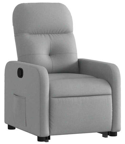 Zvedací polohovací křeslo světle šedé textil 3206795