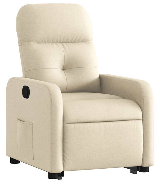 Zvedací polohovací křeslo krémové textil 3206803