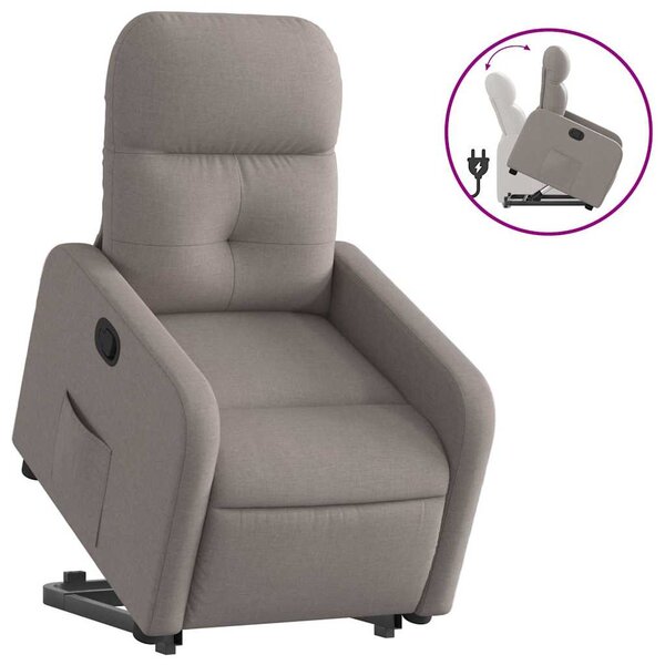 Zvedací polohovací křeslo taupe textil 3206802