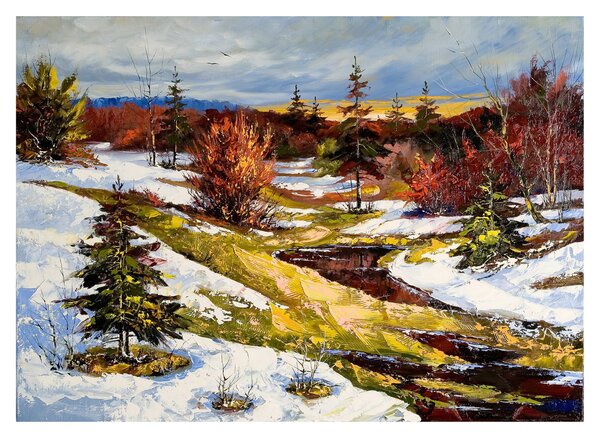 Skleněný obraz - Příchod jara (70x50 cm)