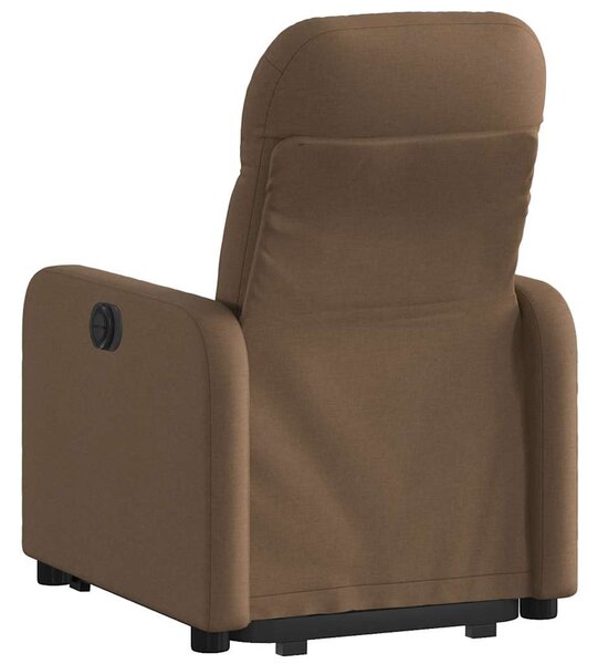 Zvedací polohovací křeslo hnědé textil 3206799