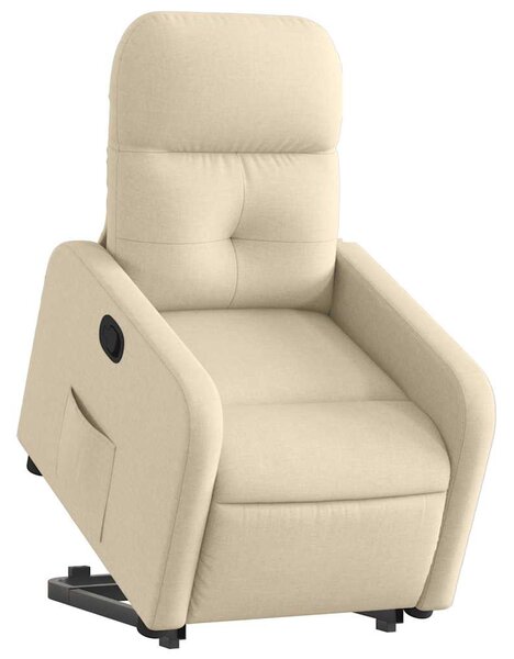 Zvedací polohovací křeslo krémové textil 3206803