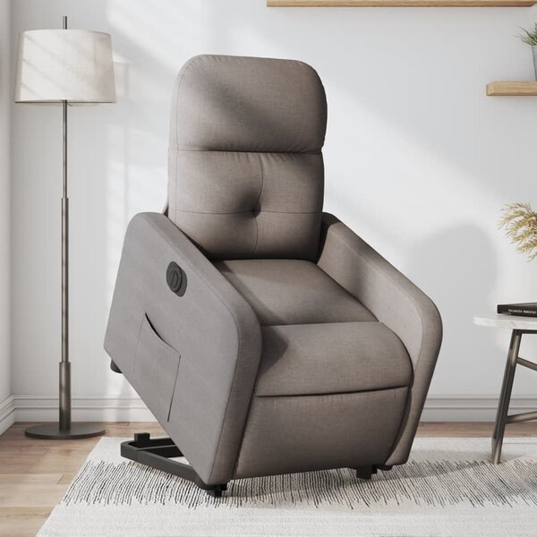 Elektrické zvedací polohovací křeslo taupe textil 3206820