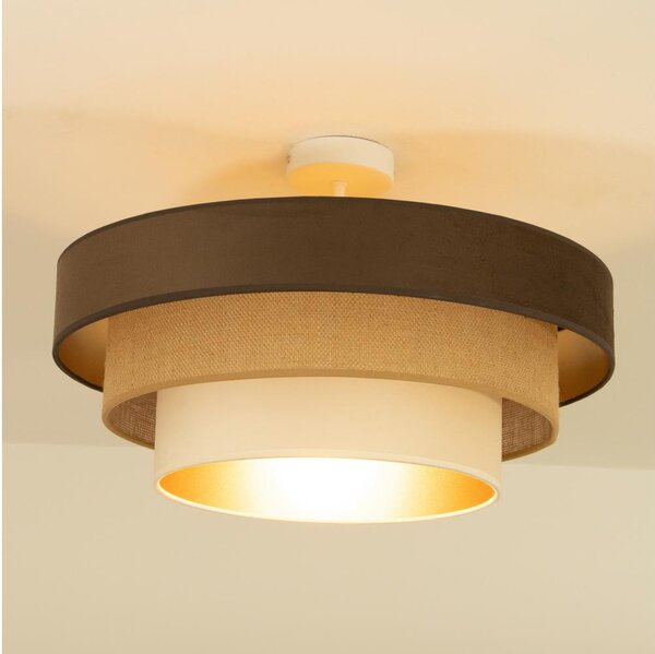 Přisazený lustr WENTA 1xE27/60W/230V pr. 50 cm hnědá/juta/béžová
