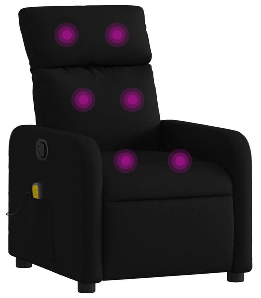 Masážní křeslo s polohovacím mechanismem, černé, látkové 3206865