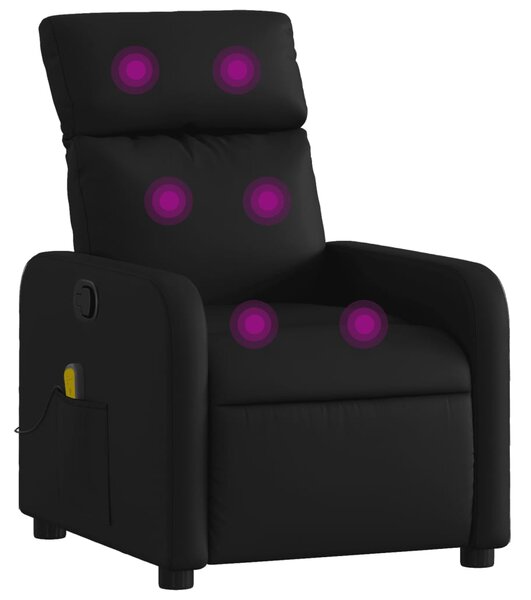 Masážní polohovací křeslo černé, umělá kůže 3206875