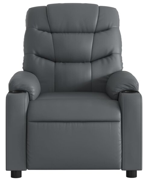 Masážní polohovací křeslo šedé, umělá kůže 3206905