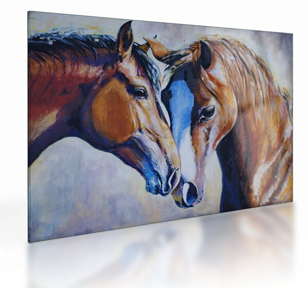 Skleněný obraz - Zamilovaní koně (70x50 cm)