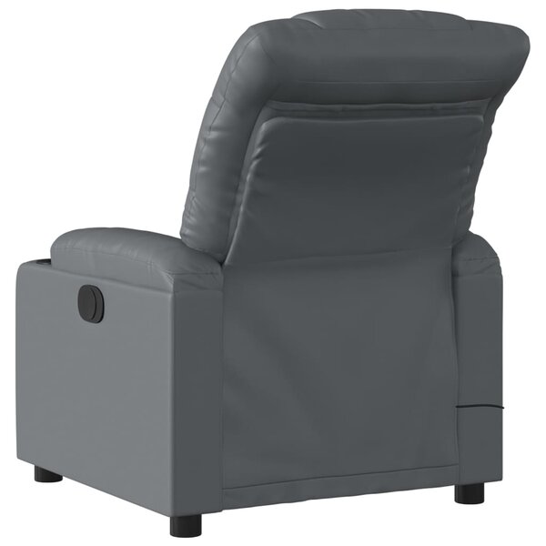 Masážní polohovací křeslo šedé, umělá kůže 3206905