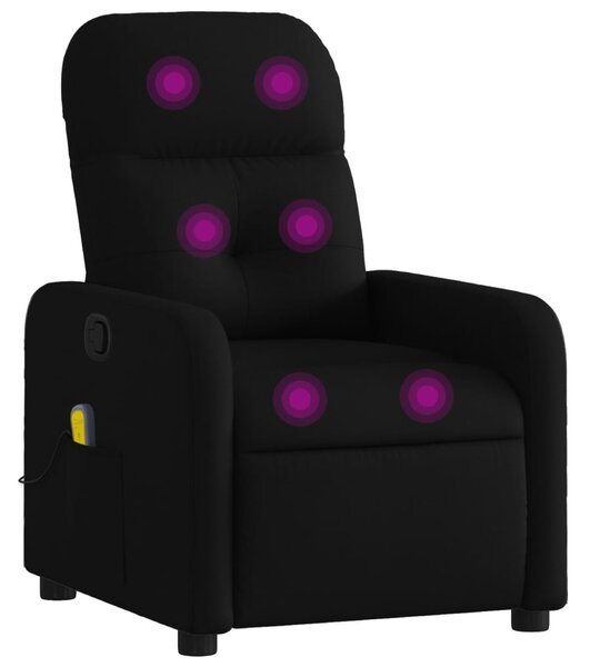 Masážní křeslo s polohovacím mechanismem, černé, látkové 3206937