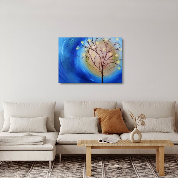 Skleněný obraz - Strom zakrývající slunce (70x50 cm)
