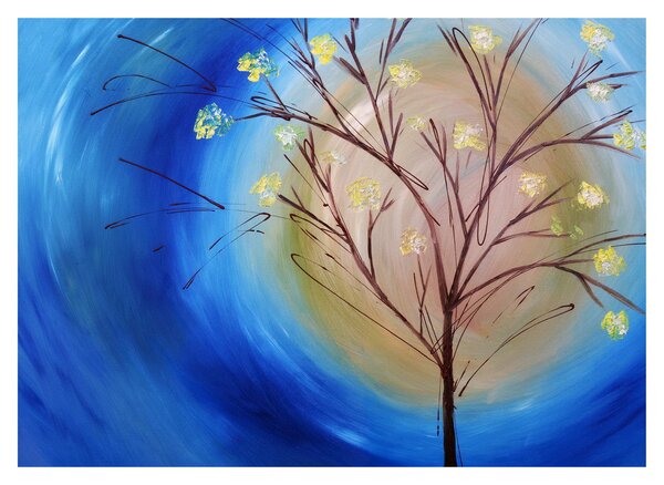 Skleněný obraz - Strom zakrývající slunce (70x50 cm)