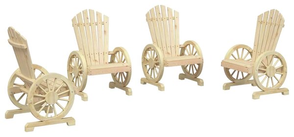 Zahradní křesla Adirondack 4 ks masivní jedlové dřevo 3207117