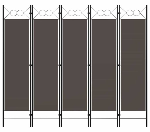 5dílný skládací paraván antracitový 200 x 180 cm 320709