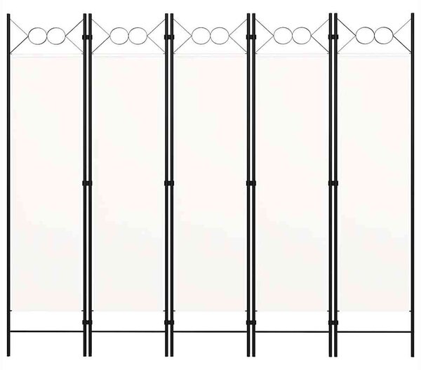 5dílný skládací paraván bílý 200 x 180 cm 320707