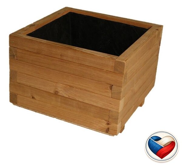 Dřevěný květináč Flor THERMOWOOD 37×37×31 cm, česká výroba