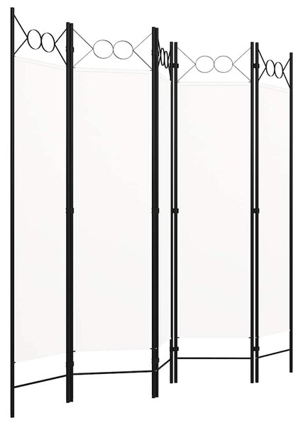 5dílný skládací paraván bílý 200 x 180 cm 320707