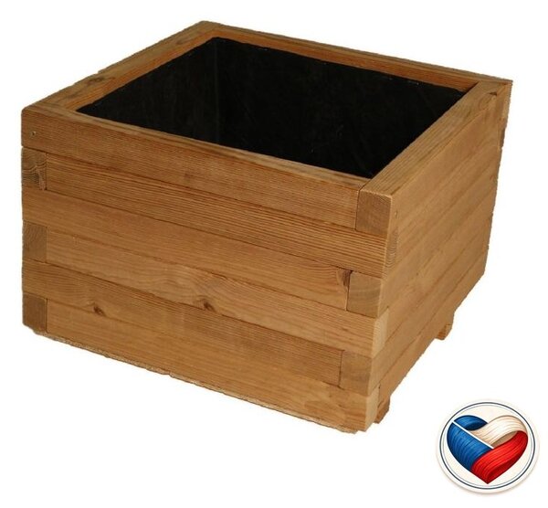 Dřevěný květináč Flor THERMOWOOD 42×42×31 cm, česká výroba