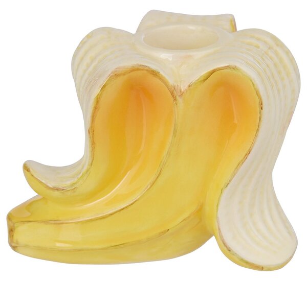 BANANA Svícen na dlouhou svíčku - žlutá