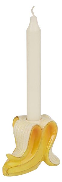 BANANA Svícen na dlouhou svíčku - žlutá