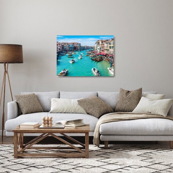 Skleněný obraz - Canal Grande, Benátky, Itálie (70x50 cm)