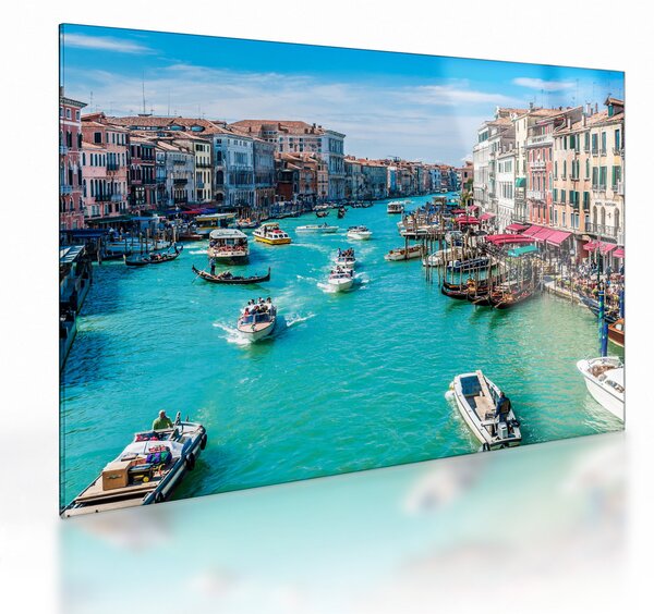 Skleněný obraz - Canal Grande, Benátky, Itálie (70x50 cm)