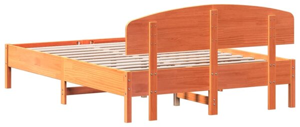 Postel bez matrace voskově hnědá 150 x 200 cm masivní borovice 3207208