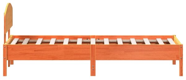 Postel bez matrace voskově hnědá 100 x 200 cm masivní borovice 3207220