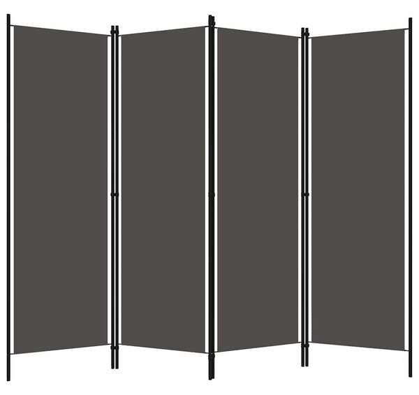 4dílný paraván antracitový 200 x 180 cm 320721