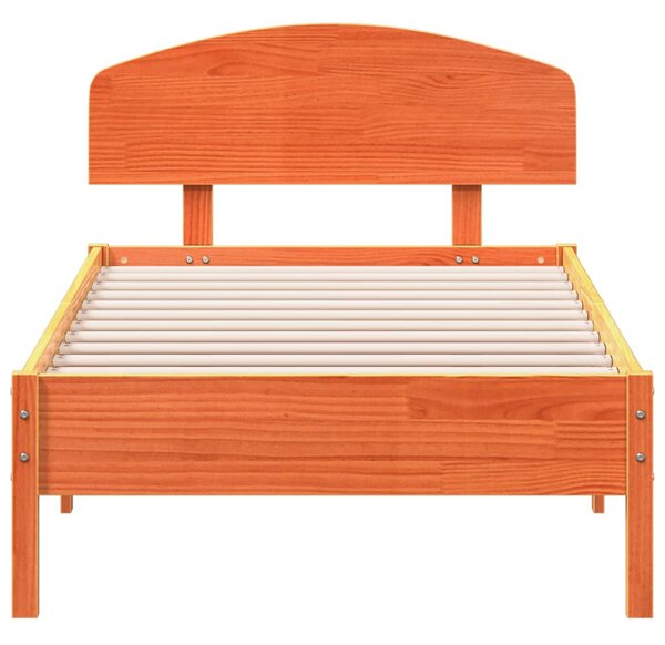 Postel bez matrace voskově hnědá 100 x 200 cm masivní borovice 3207220