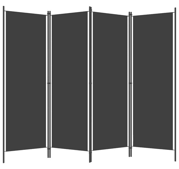 4dílný paraván černý 200 x 180 cm 320722