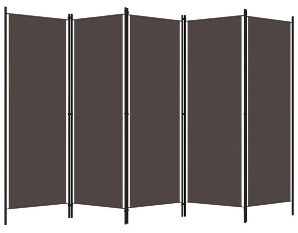 5dílný paraván hnědý 250 x 180 cm 320724