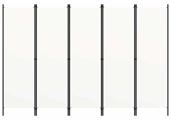 5dílný paraván bílý 250 x 180 cm 320723