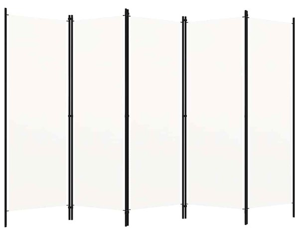 5dílný paraván bílý 250 x 180 cm 320723