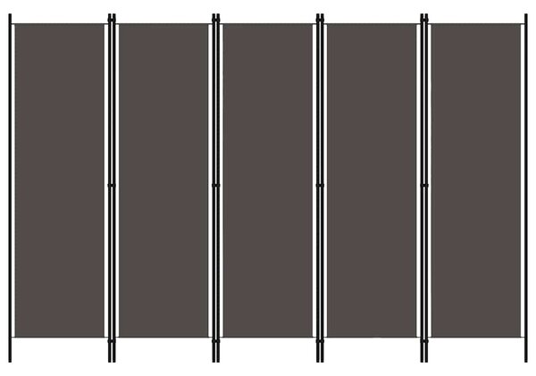 5dílný paraván antracitový 250 x 180 cm 320725