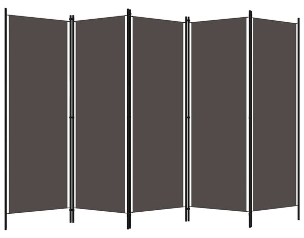 5dílný paraván antracitový 250 x 180 cm 320725